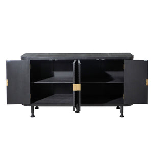 English Elm Accent Storage Cabinet - Stylish Modern Buffet With Adjustable Shelves For Entryway & Living Room W2729P202567