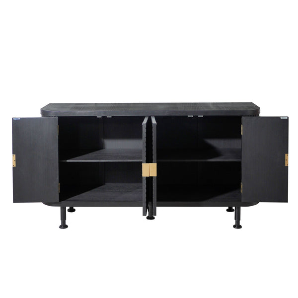 English Elm Accent Storage Cabinet - Stylish Modern Buffet With Adjustable Shelves For Entryway & Living Room W2729P202567