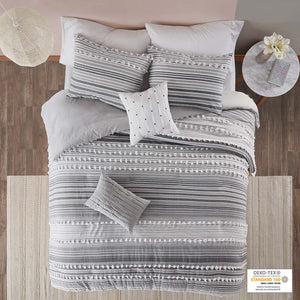 Urban Habitat Calum Modern/Contemporary Cotton Duvet Cover Set UH12-2299 Grey