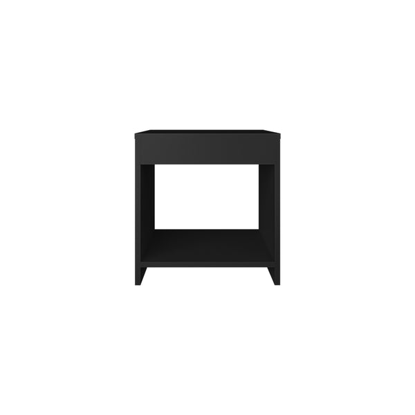 English Elm Chroma compact 16.5" nightstand with open shelf — minimalist engineered wood, durable budget-friendly storage Black 17.8 L x 15.8 W x 3.6 H B070P234365