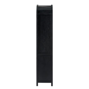Chantelle Modern Arched Bookcase with Statement Wood Cabinet Pulls Black WECHA41OS2BL0 Walker Edison