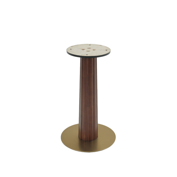 English Elm Modern Round Dining Table, 33.5" Sintered Stone Top With Wooden Legs & Gold Base For Compact Spaces W1535S00600