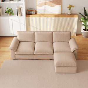 English Elm Cloud Sectional Sofa with Movable Chaise Soft Chenille Upholstery for Modern Living Rooms Coffee W1359S00064