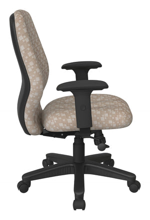 OSP Home Furnishings Mid Back Ergonomic Manager Chair with Synchro Tilt Lumbar Support and Padded Arms Birch 3121-K106
