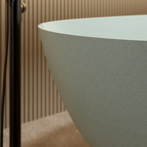 English Elm 65'' Resin Stone Freestanding Soaking Tub Ergonomic Matte White Spa Bath Turquoise Green W2753P347485