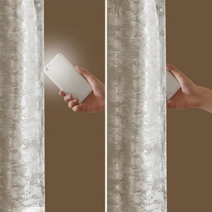 English Elm Jacquard SunSmart Cassius Total Blackout Curtain Panel with Marble Sheen, Noise-Reducing, Energy-Saving Privacy Multicolor 12.2 L x 10.63 W x 3.25 H B03599816
