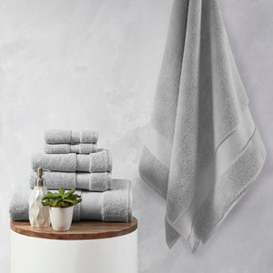 JLA Home Madison Park Signature - 1000gsm Premium 6-Piece Cotton Towel Set — Spa-Soft, Ultra-Absorbent, OEKO-TEX Certified Luxury for Home Grey MPS73-435