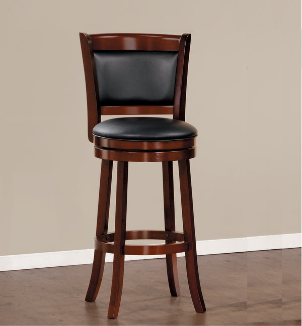 English Elm Comfortable Swivel Pub Height Chair - Dark Cherry Faux Leather, Solid Wood, 360° Ergonomic Design B011P238916