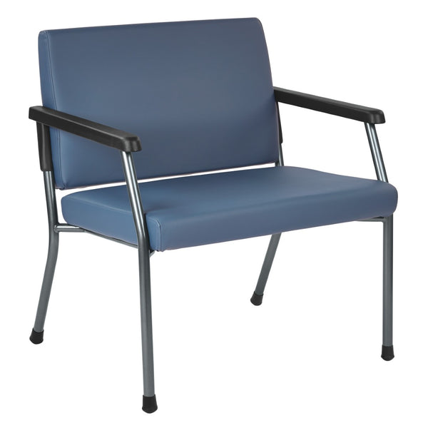 OSP Home Furnishings Bariatric Big and Tall Guest Chair with Reinforced Metal Frame for Waiting Rooms Blue BC9603-R105