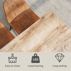 English Elm 47" Modern minimalist MDF dining table with sturdy metal legs, waterproof scratch-resistant top, 51.6" x 30.5" Wood W2189133893