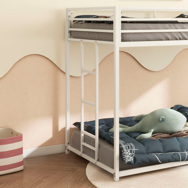 English Elm Same Full-Length Guardrail Metal Twin Bunk Bed Accessory White – Stable, Easy Assemble, Floor-Protecting End Caps B083P170878