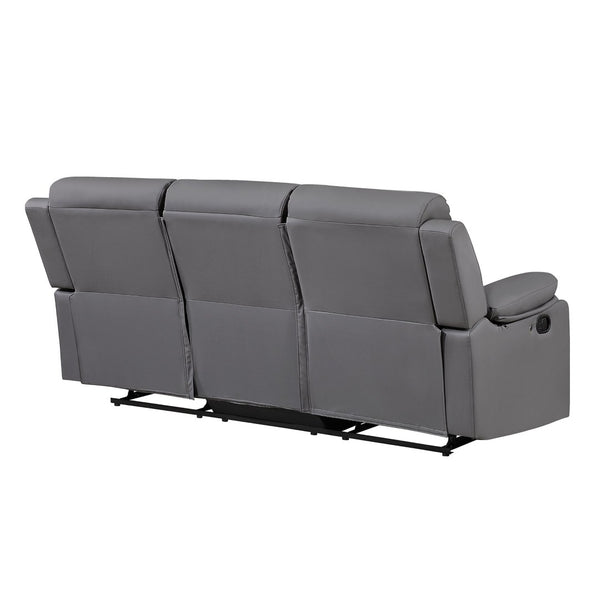 English Elm Blanche Manual Reclining Sofa with Led Accent Lighting for Modern Media Rooms Grey B201P412064