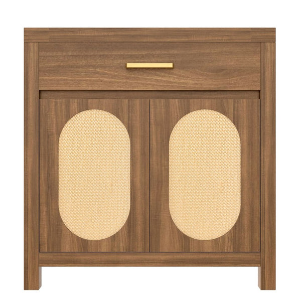 English Elm Cat Litter Box Cabinet with Sisal Doors Storage Drawer and Nightstand Surface N704P379111P