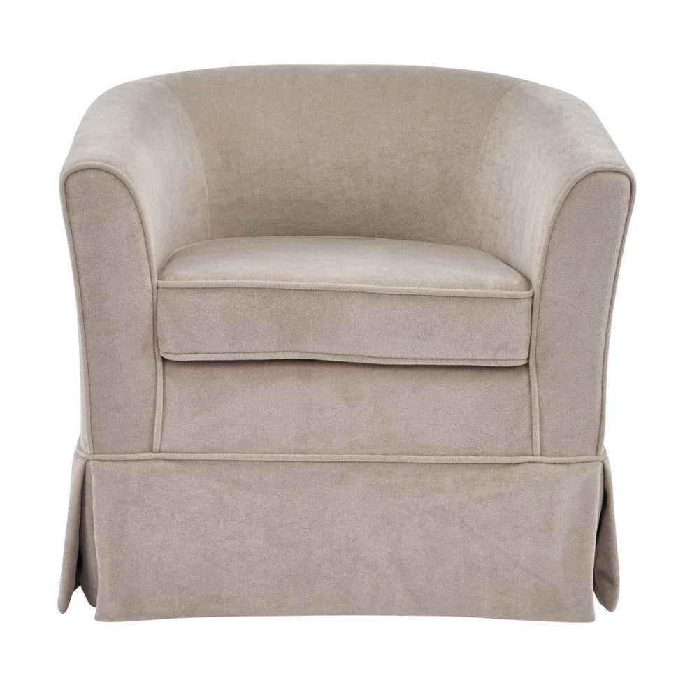English Elm Swivel Club Chair Upholstered Rounded Seat with 360 Base for Living Room or Office N776P403612M