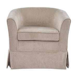 English Elm Swivel Club Chair Upholstered Rounded Seat with 360 Base for Living Room or Office N776P403612M