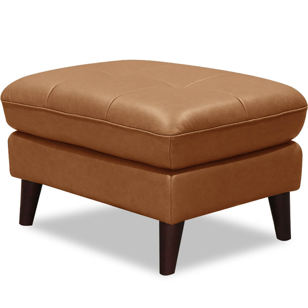 English Elm Solana Leather Ottoman with Top-Grain Seating, Pocket Coil Comfort, Kiln-Dried Wood Frame for Durability Brown B2705P338095