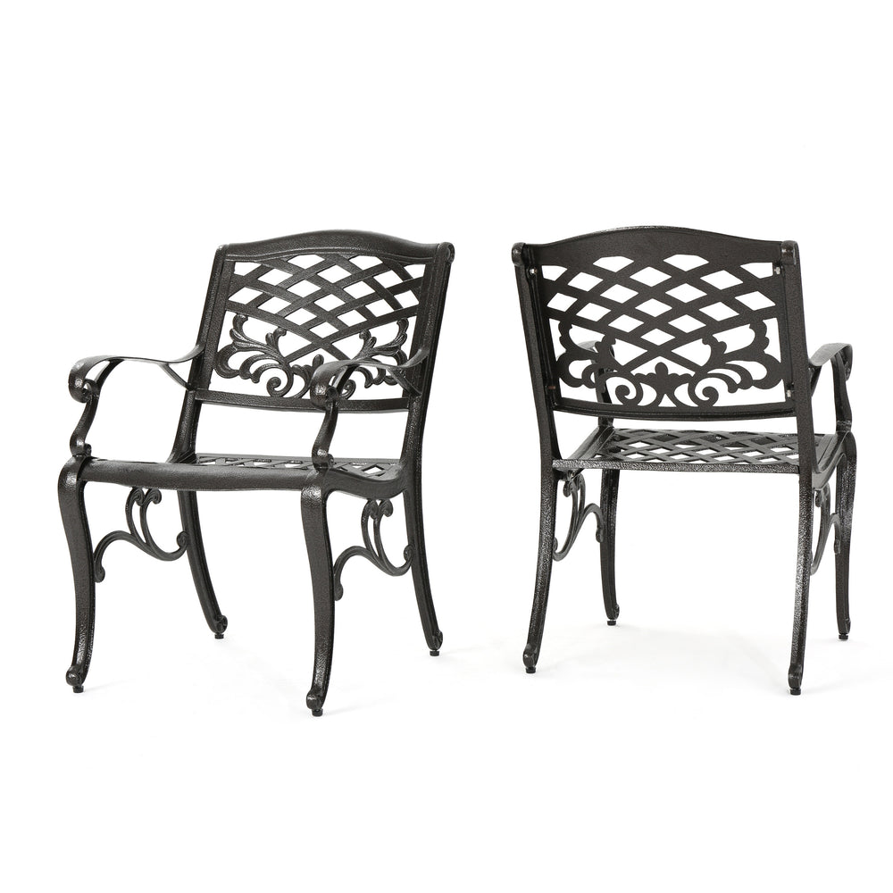 English Elm Christopher Knight Home® - LEFT Left Leg With Arm Bronze Cast Aluminum Dining Chair Accent Piece Elegant Floral Scroll Design N776P215533X