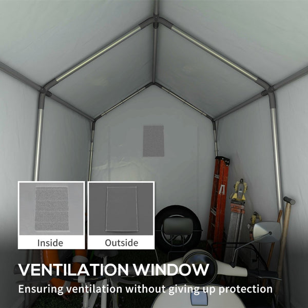 English Elm Outsunny 7' X 12' Heavy-Duty Portable Garden Storage Tent, Waterproof Shelter For Bikes & Tools W2225P174118-GIGA