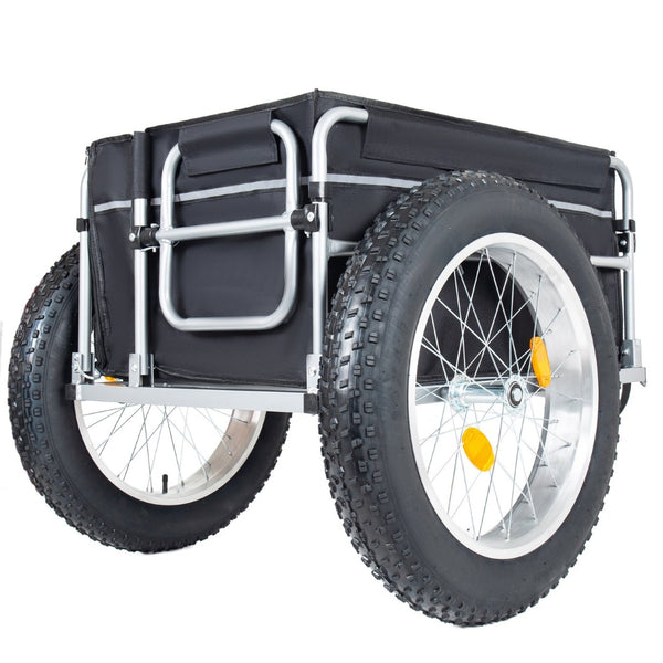English Elm Upgraded Fat Tire Bicycle Cargo Trailer Heavy Duty Foldable Hauler for Camping Trips W2932P417634