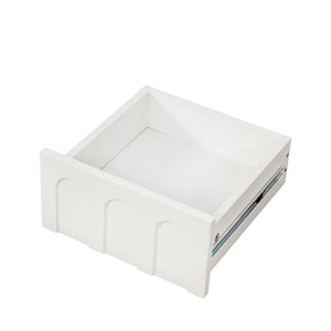 English Elm White White Sideboard Storage Cabinet with Glass Doors, Pegboard, Drawers & Shelves for Small Spaces W331P298183