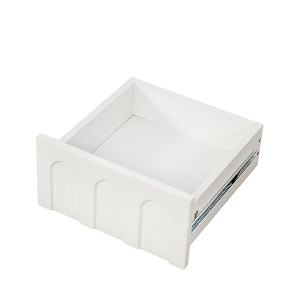 English Elm White White Sideboard Storage Cabinet with Glass Doors, Pegboard, Drawers & Shelves for Small Spaces W331P298183