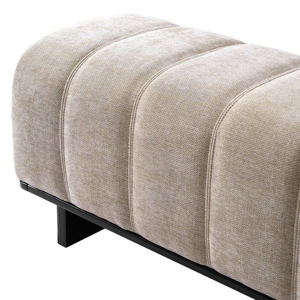 English Elm Indoor Channel Tufted Chenille Upholstered Bench Rubberwood Legs Entryway Dining N779P367309O