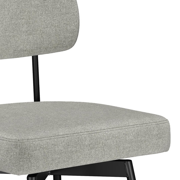 English Elm Giselle Swivel Counter Height Stool Set of 2 — Upholstered Padded Seats, 360° Swivel, Metal Frame & Footrest LIGHT GREY B136P252645