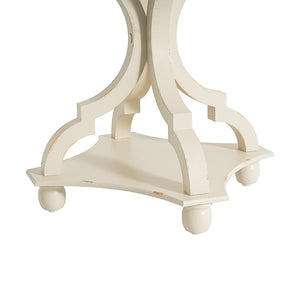 English Elm Accent Table French Country Hourglass Base Carved Wood Distressed Finish Entryway Side 69816.00