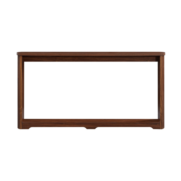 English Elm 70.1"corrugated textured storage table for entryway or behind sofa, waterproof 1.18" top, durable design Walnut W1162P339116