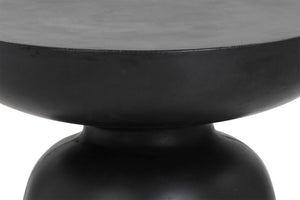 Sunpan Lucida End Table - Contemporary Concrete Design for Indoor and Covered Outdoor Spaces, Unique Style Black
