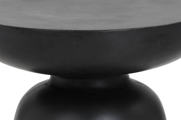 Sunpan Lucida End Table - Contemporary Concrete Design for Indoor and Covered Outdoor Spaces, Unique Style Black