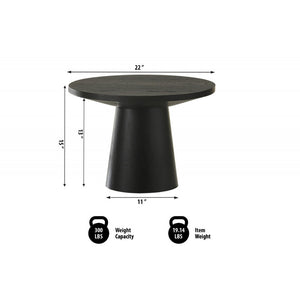English Elm 22 Sculptural Terra End Table with Pedestal Base, Beveled Top for Modern Minimalist Living Spaces Black 13.5 L x 13.5 W x 16 H B011S01868