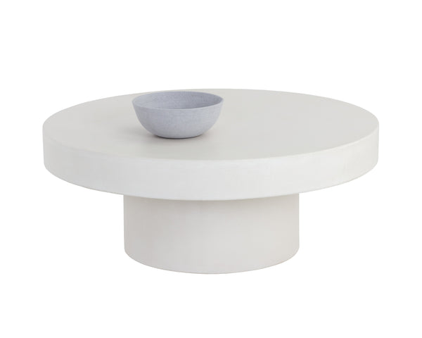 Sunpan Brando Round Coffee Table - Urban Contemporary Design in Natural Concrete for Modern Spaces White