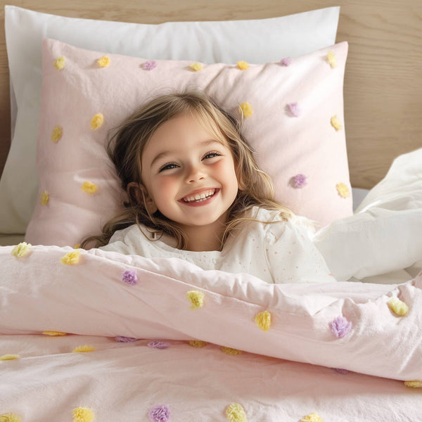 English Elm 5PCS Cotton Sateen Duvet Set Full/Queen with 300TC Printed Face, 2 Shams & 2 Decorative Pillows, Breathable Comfort Pink 22.83 L x 20.87 W x 9.84 H B035P341217