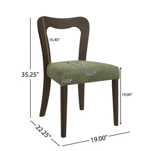 English Elm Christopher Knight Home® - Dining Chair Modern Set of 2 with Rounded Back and Upholstered Seat on Durable Rubberwood Frame Dark Brown,Green N771P254007L