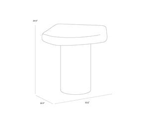 Sunpan DETTI End Table - Sculptural Matte Black Concrete Accent Piece for Modern Living Spaces & Patios 112618
