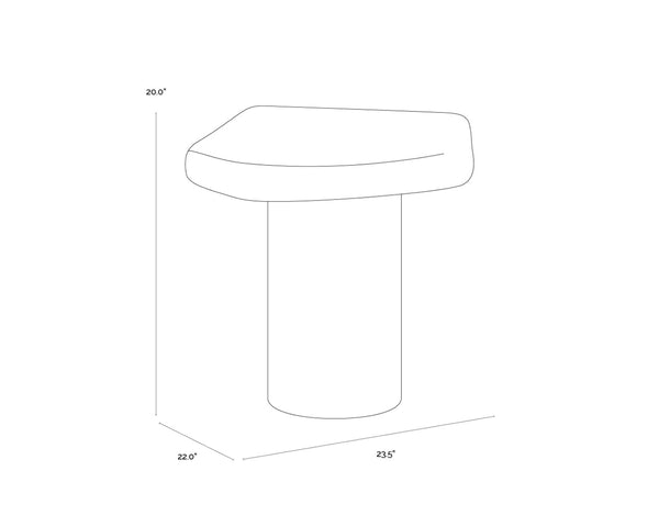 Sunpan DETTI End Table - Sculptural Matte Black Concrete Accent Piece for Modern Living Spaces & Patios 112618
