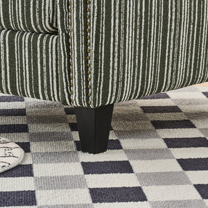 English Elm Modern Striped Upholstered Accent Chair with Arms, Nailhead Trim, Solid Wood Frame and Plush Foam Seating Green W3373P363922