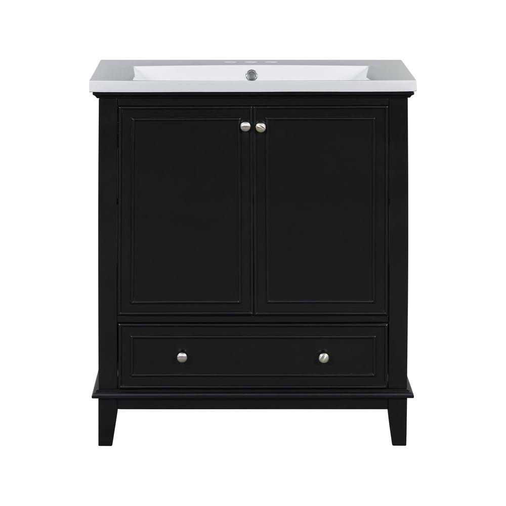 English Elm 30" Bathroom Vanity With Sink Combo - Modern Black Cabinet, Spacious Storage & Durable Design SY999606AAB-6