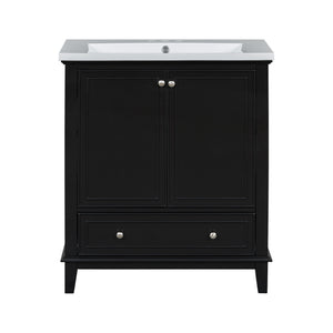 English Elm 30" Bathroom Vanity With Sink Combo - Modern Black Cabinet, Spacious Storage & Durable Design SY999606AAB-6