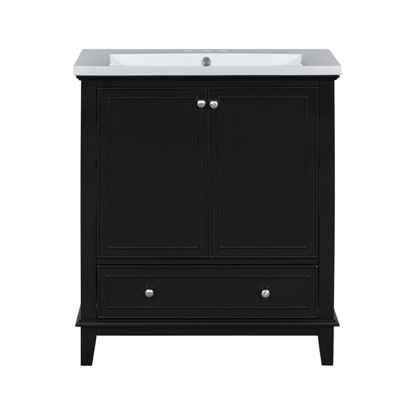 English Elm 30" Bathroom Vanity With Sink Combo - Modern Black Cabinet, Spacious Storage & Durable Design SY999606AAB-6