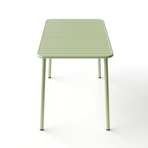 English Elm Sella Long Table In Frosty Green - Compact Outdoor Dining & Leisure Table For Balconies & Patios W3318P308295-GIGA