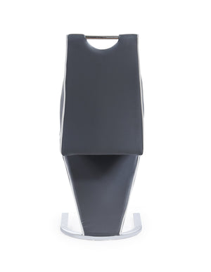 English Elm ANNE Gray PU Dining Chairs Kit of 2 — Zigzag Upholstered Seats, Half-Moon Metal Base, Wood Frame, Contemporary Elegance B201P215791