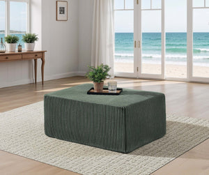 English Elm Full Corduroy Upholstered Ottoman Low Profile Footrest for Relaxed Living Rooms B2748P418064
