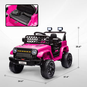 English Elm Qaba 12v Battery Powered Kids Ride on Utv with Spring Suspension and Remote Pink W2225P249876