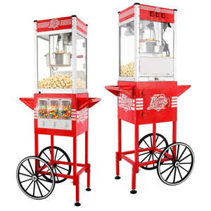 English Elm 12oz Retro Cart Popcorn Machine with Three Candy Dispensers for Parties W2841P392620