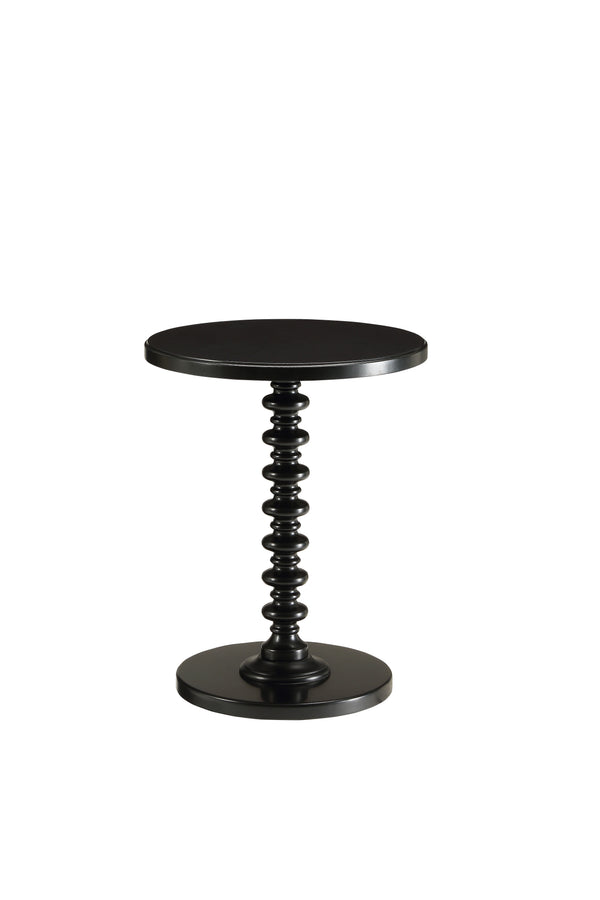 English Elm Acton Black Round Pedestal Accent Table – Turned Solid Wood Base, MDF Top, 40lb Capacity, KD Finish B2726P294879