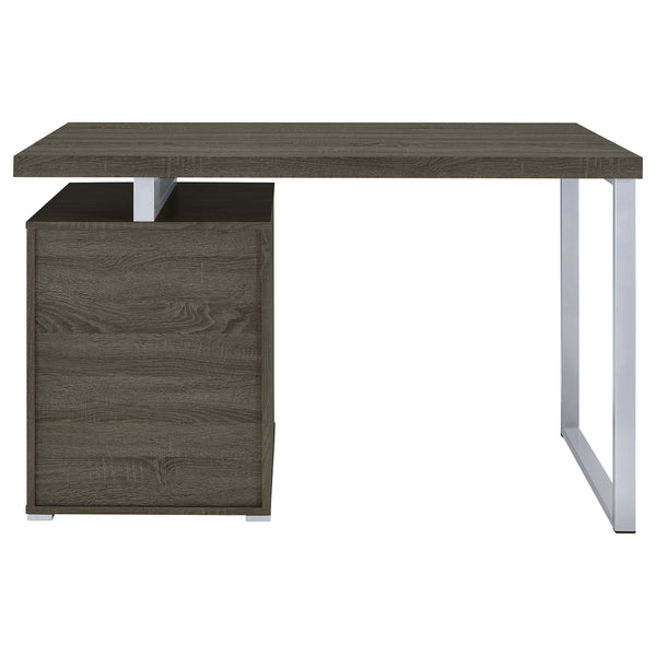 English Elm Modern 47.25-inch Reversible 3-Drawer Office Desk with Silver Metal Frame and File-Ready Storage Gray 51.75 L x 26 W x 5.66 H B011P362069