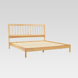 Spindle Midcentury Modern Solid Wood King Bed Natural Pine CMAB8BNP Walker Edison