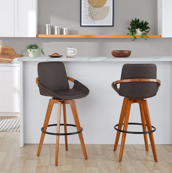 English Elm Dining/accent Chair Solid Wood Tapered Legs Cream Upholstery Mid-century Modern Seating B202P471201